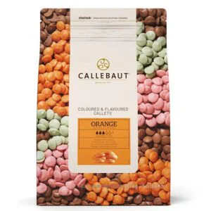 Bolsa de chocolate belga de marca Callebaut de sabor a naranja
