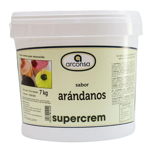 Crema gelatinosa de sabor a arándanos