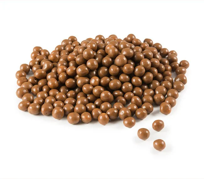 Bolas envueltas de chocolate con leche y un interior de cereal en paquete de 2,5Kg