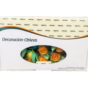 Rosas de colores en oblea 2 hojas