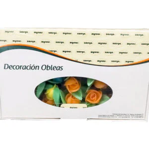Rosas de colores en oblea 2 hojas