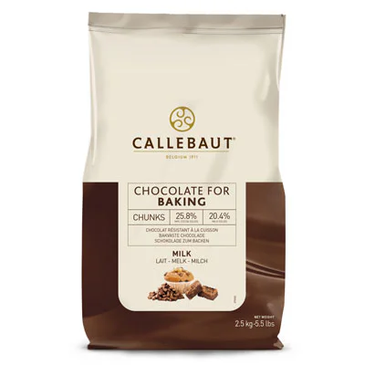 Chunks de chocoloate con leche de callebaut en bolsa de 2,5 kg
