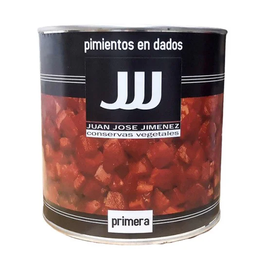 Bote de 3Kg de piminetos morrón en dados