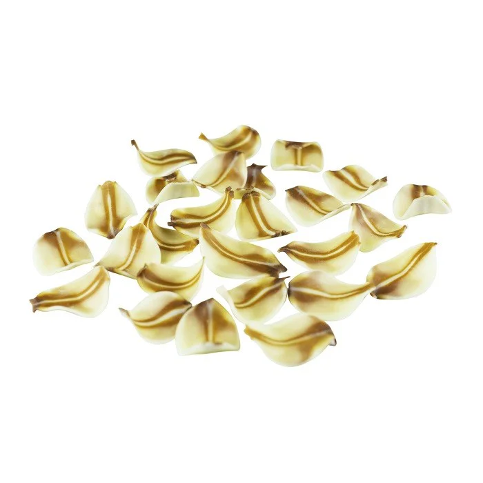 Hojas jaspeadas de chocoalte blanco y con leche en 500g