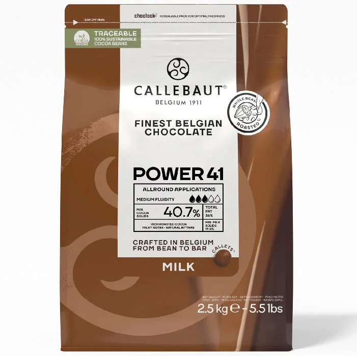 Cobertura power 41 en bolsa de 2,5kg chocolate con leche