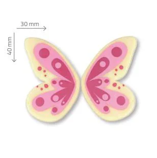 Mariposa Rosa de Chocolate Blanco 90uds - Imagen 3