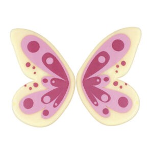 Mariposa Rosa de Chocolate Blanco 90uds para decoración