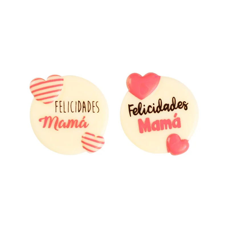 Doble Cartel "Felicidades mamá" Chocolate Blanco 135uds
