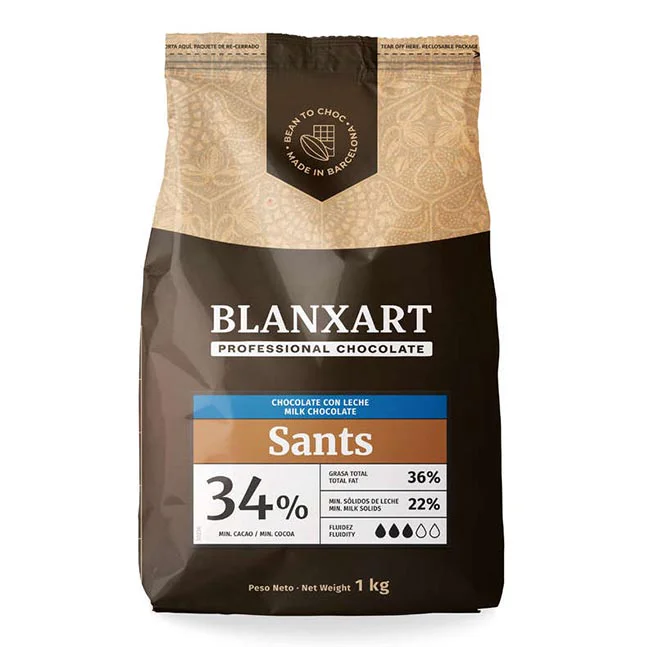Cobertura chocolate con Leche de la marca Blanxart en Bolsa de 1Kg