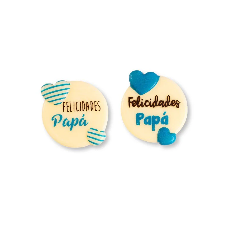 Carteles "Felicidades papá" Chocolate Blanco 135uds