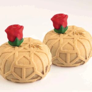 Rosa 3D Chocolate Blanco 96uds