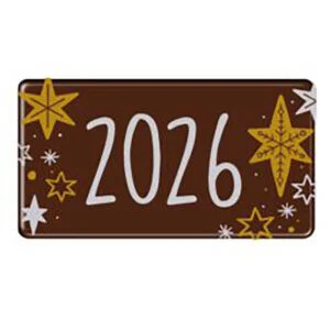 Rectángulo Navideño 2026 Chocolate Negro 60uds