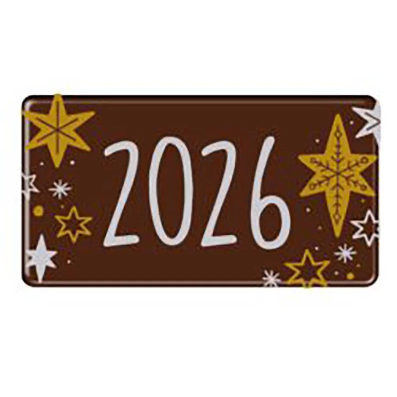 Rectángulo Navideño 2026 Chocolate Negro 60uds